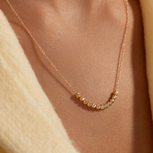 Quadrilatero Julia 9 karat gold necklace with beads - Beloro jewels