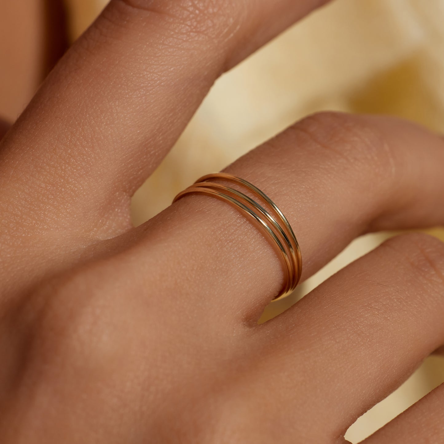 La Rinascente Julia 9 karat gold multiring 3-piece - Beloro jewels