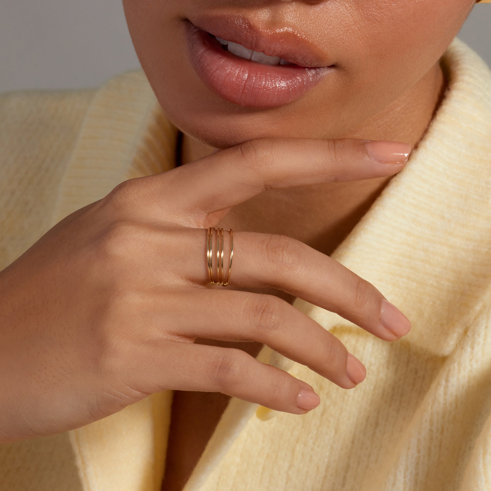 La Rinascente Julia 9 karat gold multiring 5-piece - Beloro jewels