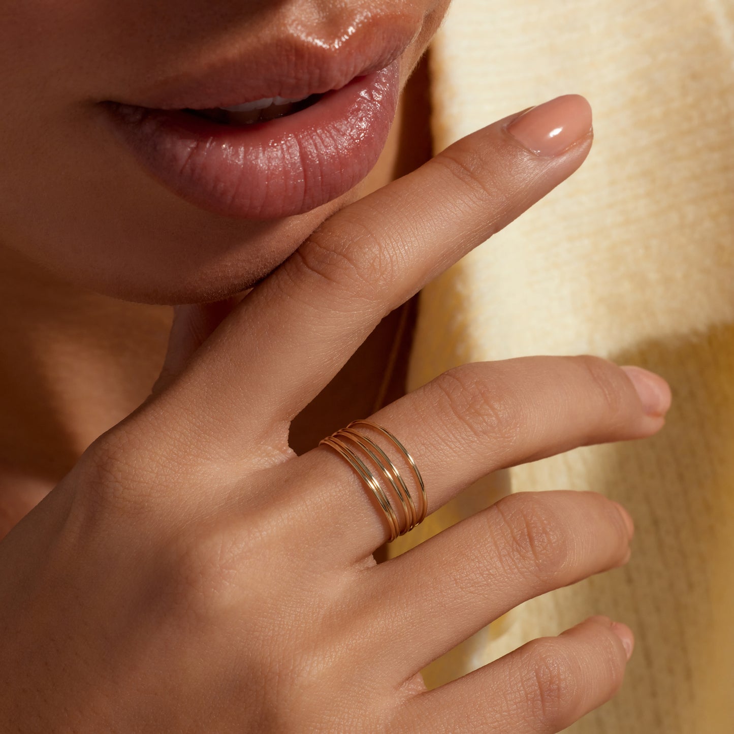 La Rinascente Julia 9 karat gold multiring 5-piece - Beloro jewels