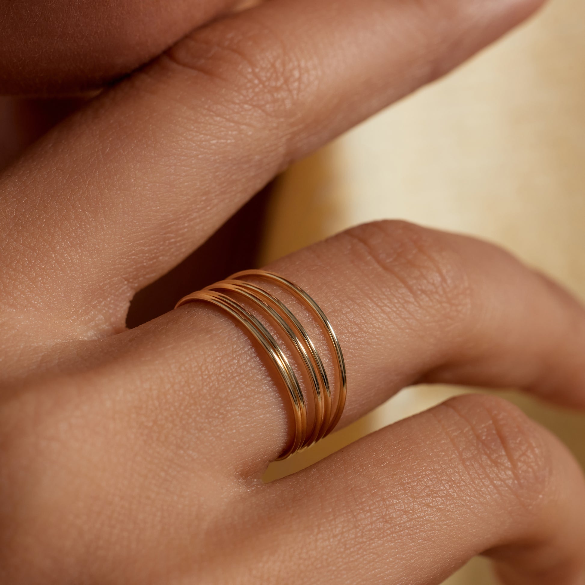 La Rinascente Julia 9 karat gold multiring 5-piece - Beloro jewels