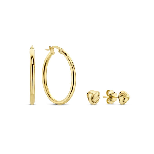 Regalo d'Amore 9 karat gold earring set with knot - Beloro jewels
