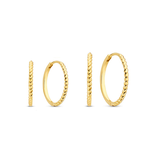Regalo d'Amore 9 karat gold hoop earrings gift set - Beloro jewels