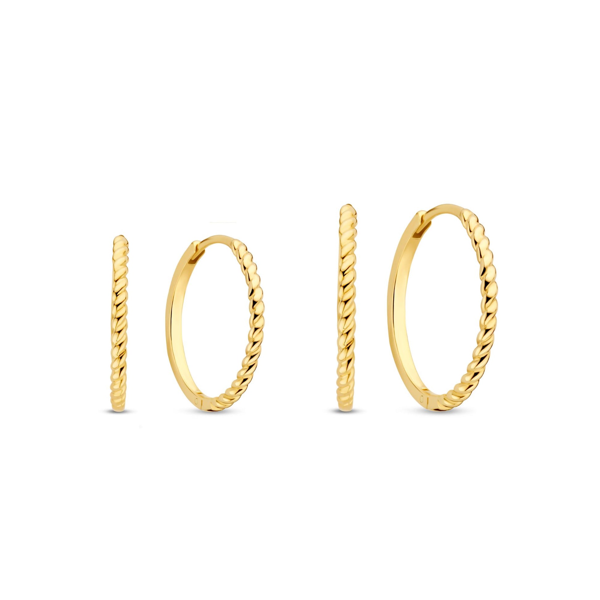 Regalo d'Amore 9 karat gold hoop earrings gift set - Beloro jewels