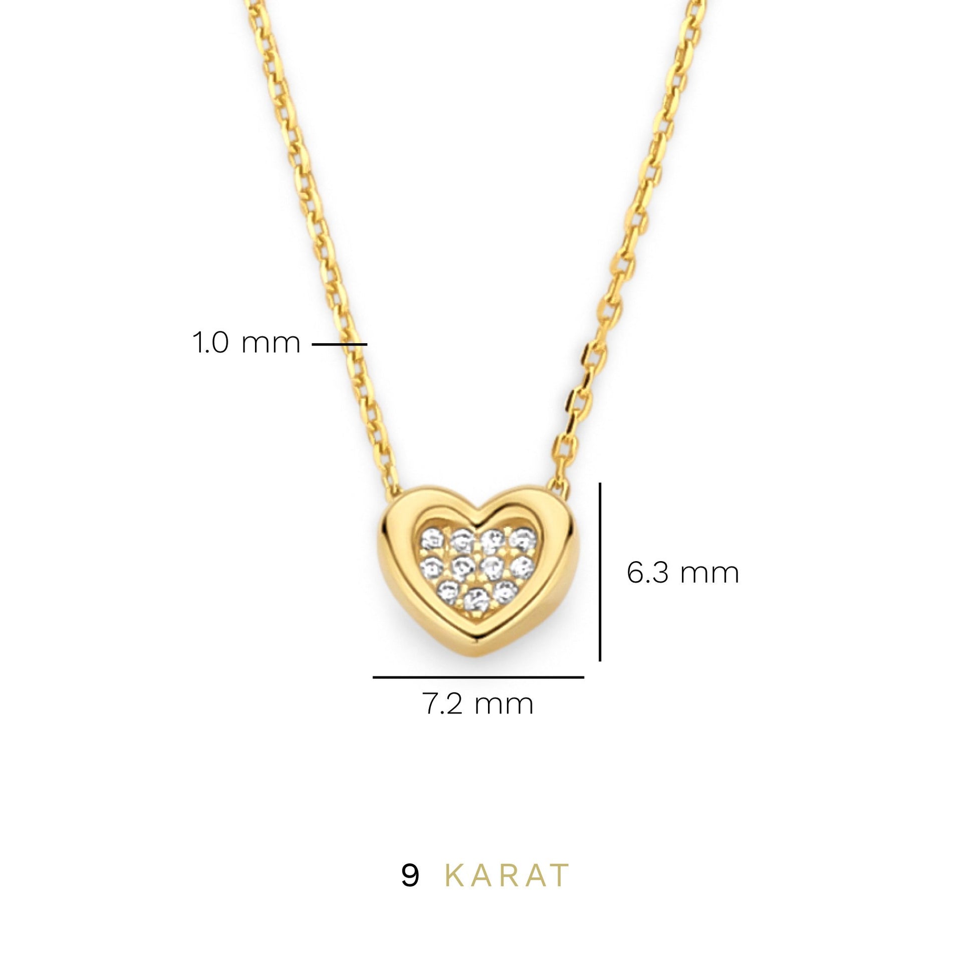 Regalo d'Amore 9 karat gold necklace and bracelet gift set with heart - Beloro jewels