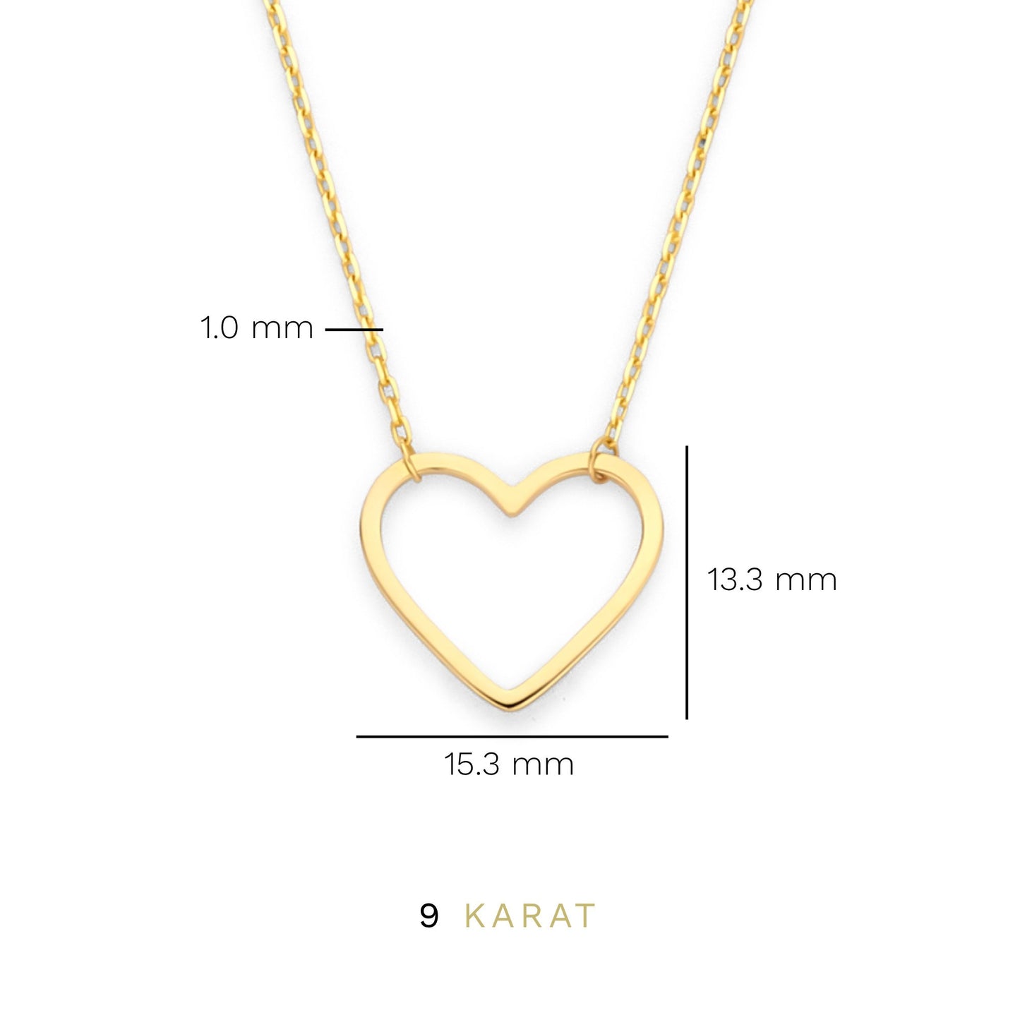 Regalo d'Amore 9 karat gold necklace and bracelet gift set with heart - Beloro jewels