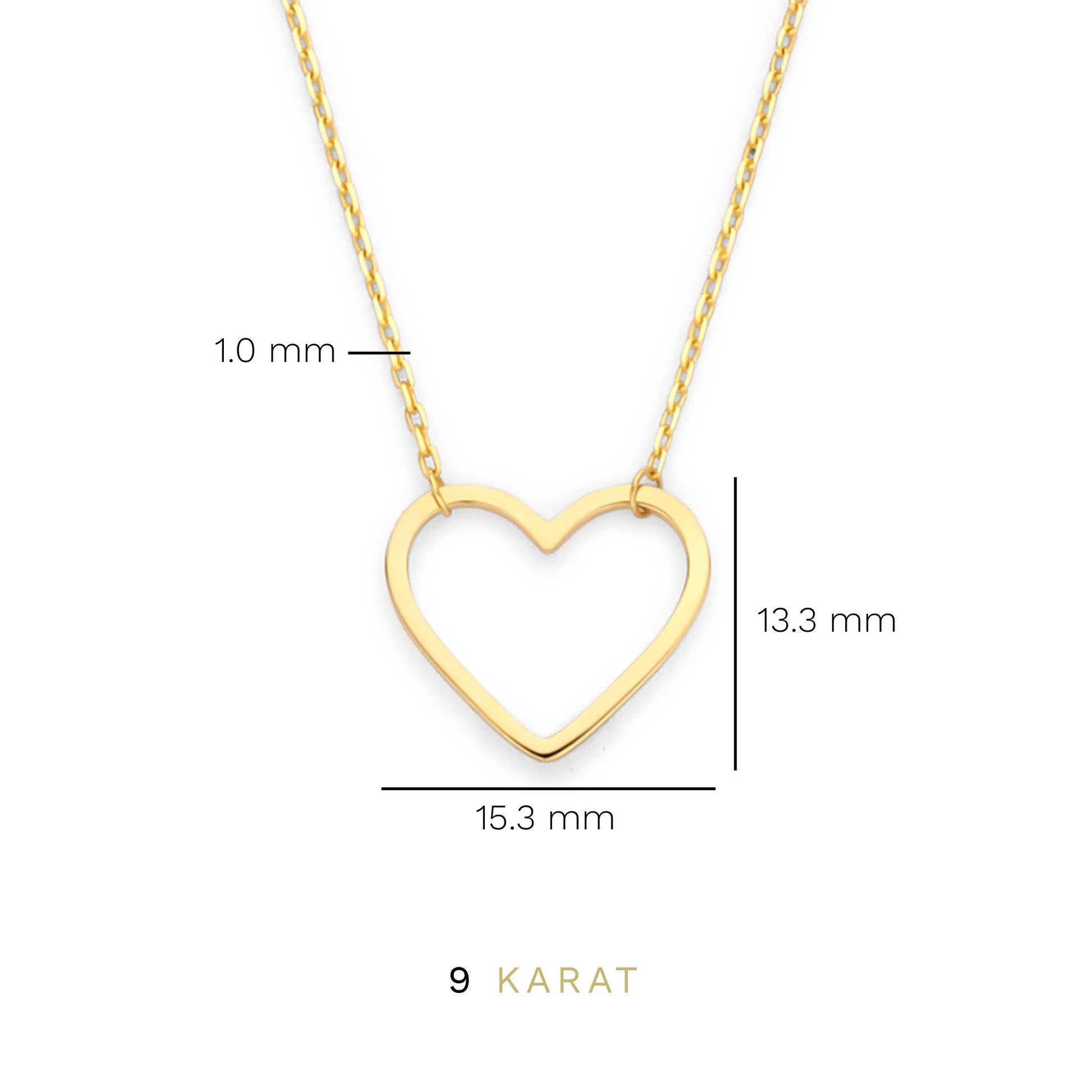 Regalo d'Amore 9 karat gold necklace and bracelet gift set with heart - Beloro jewels