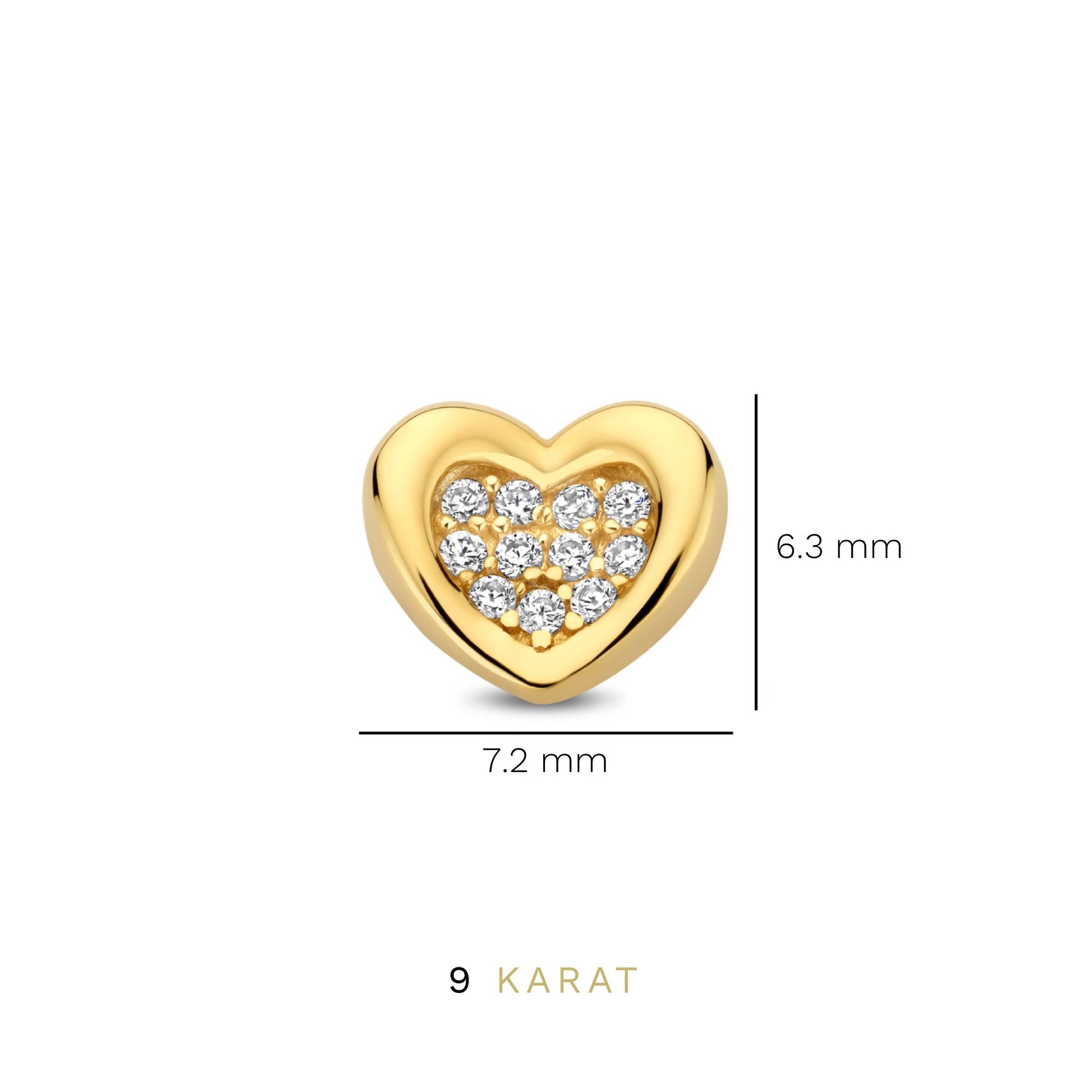 Regalo d'Amore 9 karat gold earring set with heart - Beloro jewels