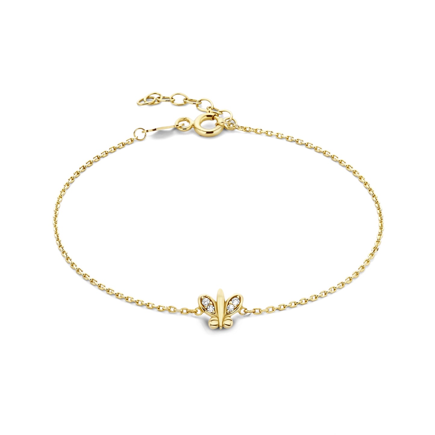 Della Spiga Farfalla 9 karat gold bracelet with zirconia stones - Beloro jewels