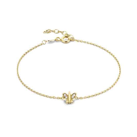Della Spiga Farfalla 9 karat gold bracelet with zirconia stones - Beloro jewels