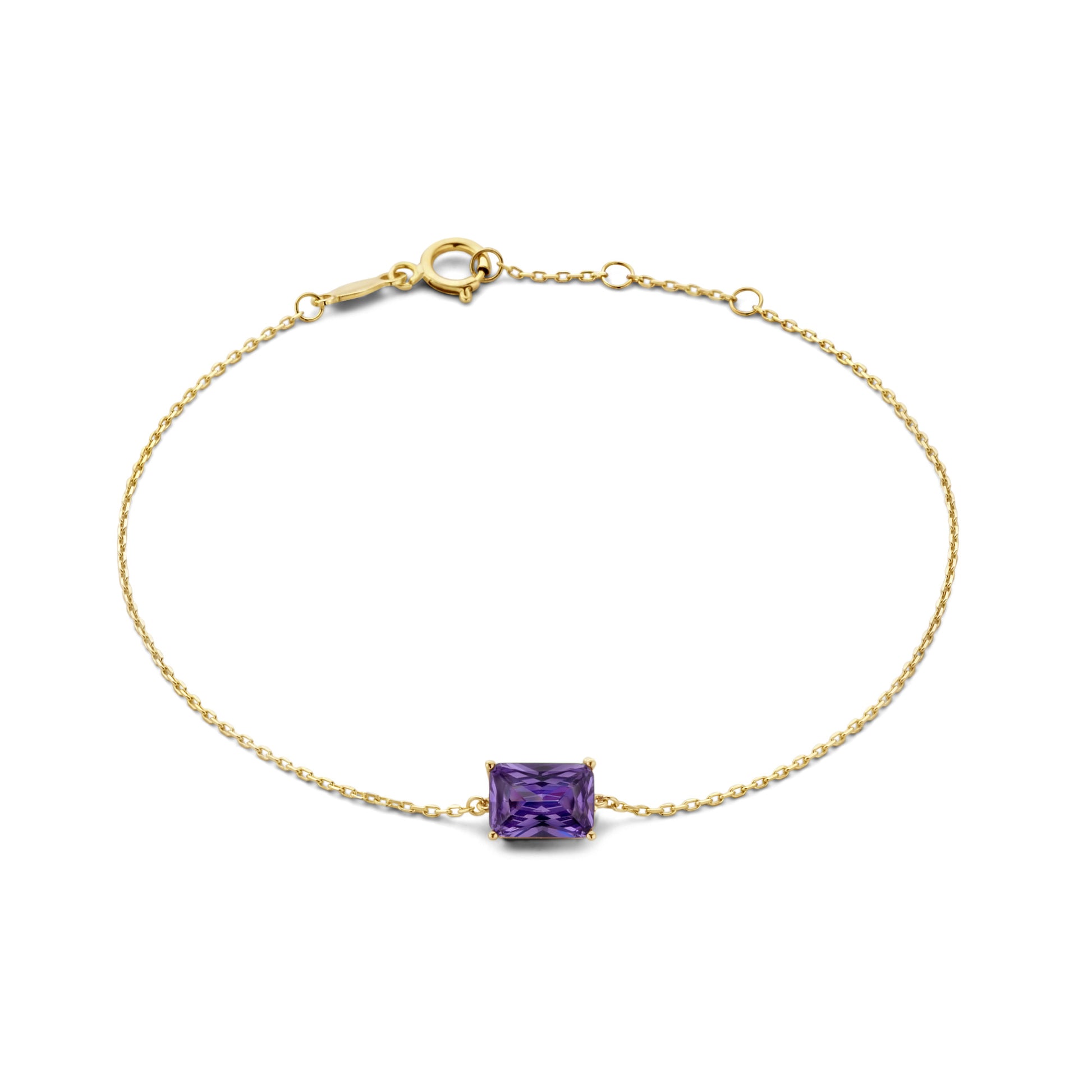 La Milano Colori Porphyra 9 karat gold bracelet with purple zirconia stone - Beloro jewels