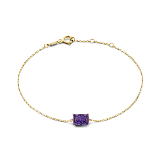 La Milano Colori Porphyra 9 karat gold bracelet with purple zirconia stone - Beloro jewels