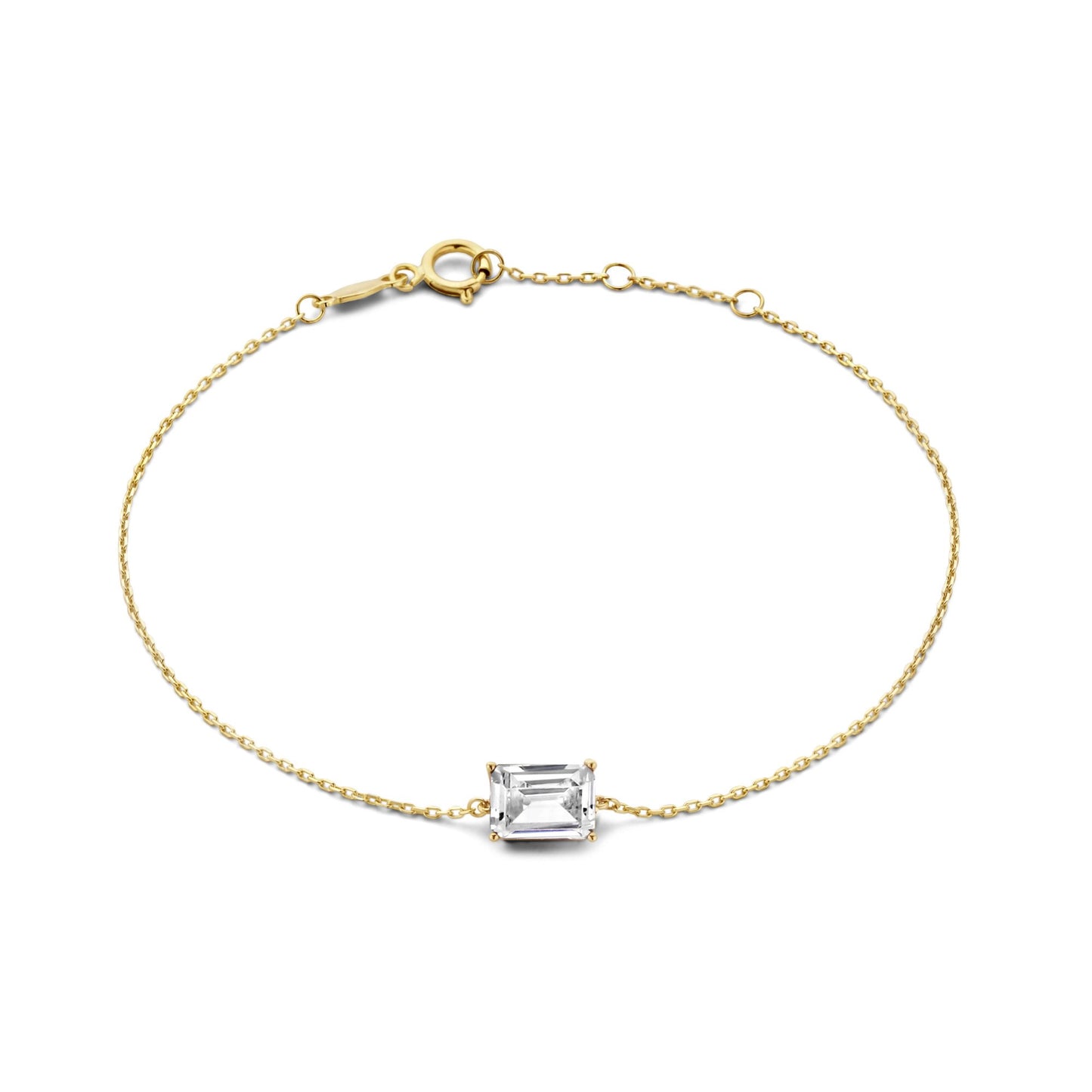 La Milano Colori Byanca 9 karat gold bracelet with white zirconia stone - Beloro jewels