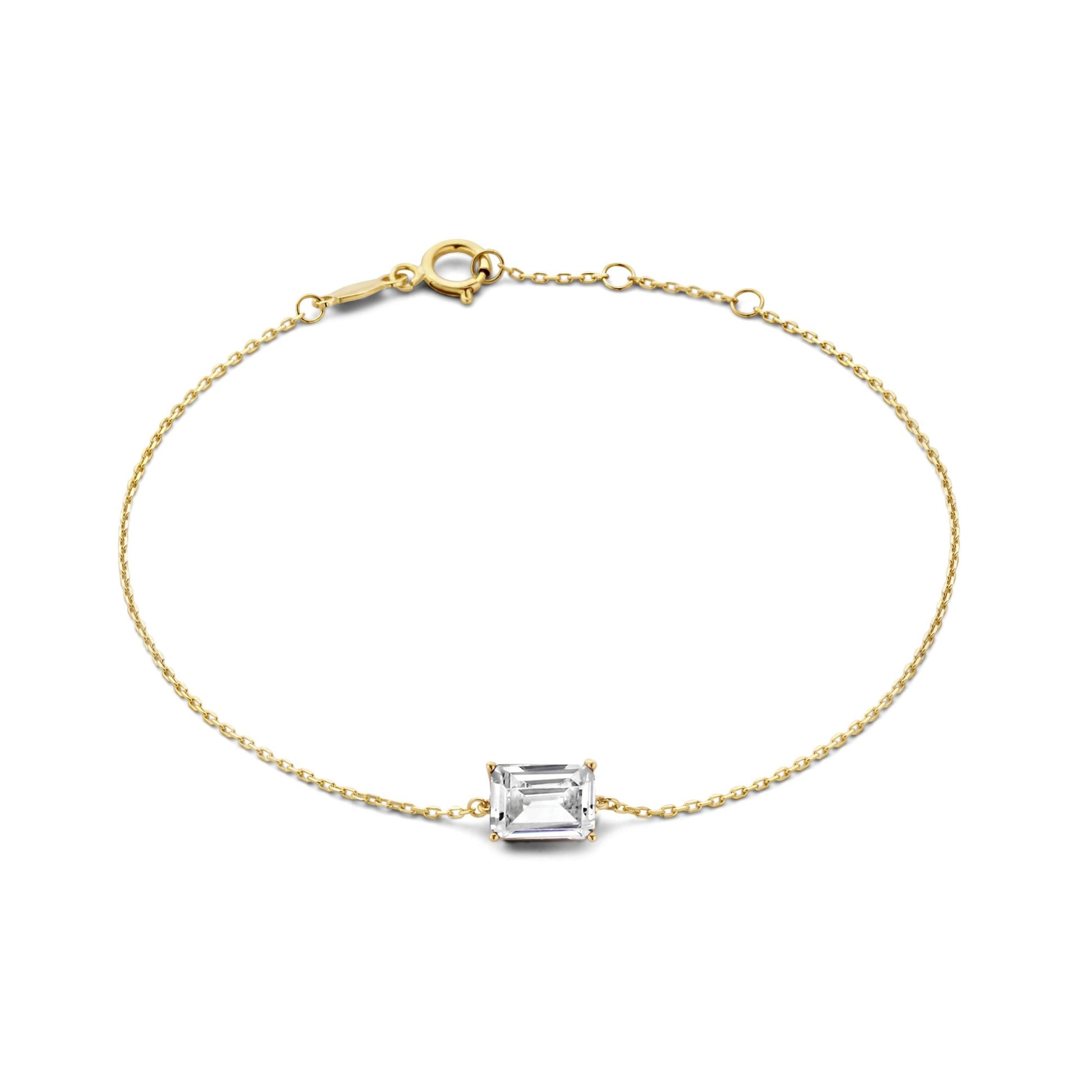 La Milano Colori Byanca 9 karat gold bracelet with white zirconia stone - Beloro jewels