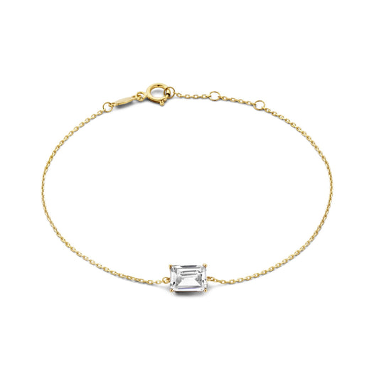 La Milano Colori Byanca 9 karat gold bracelet with white zirconia stone - Beloro jewels