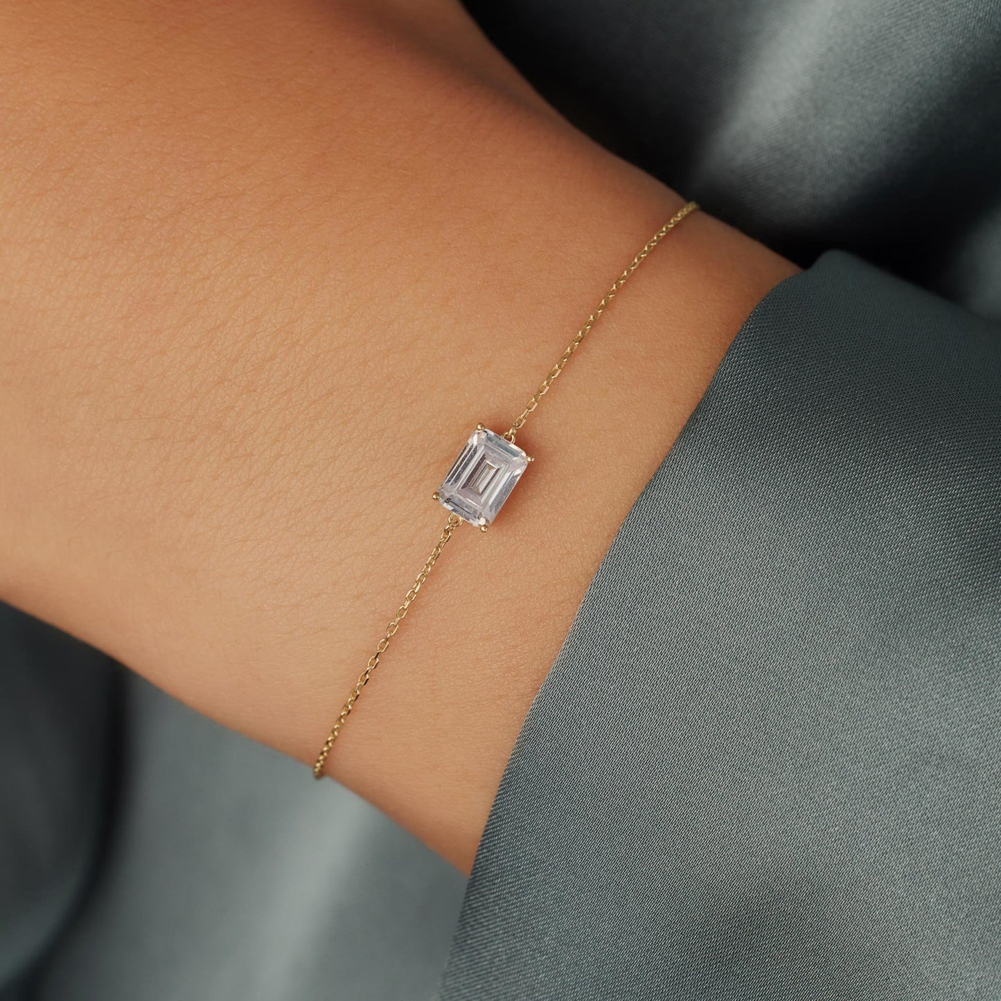 La Milano Colori Byanca 9 karat gold bracelet with white zirconia stone - Beloro jewels