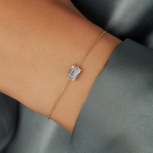 La Milano Colori Byanca 9 karat gold bracelet with white zirconia stone - Beloro jewels