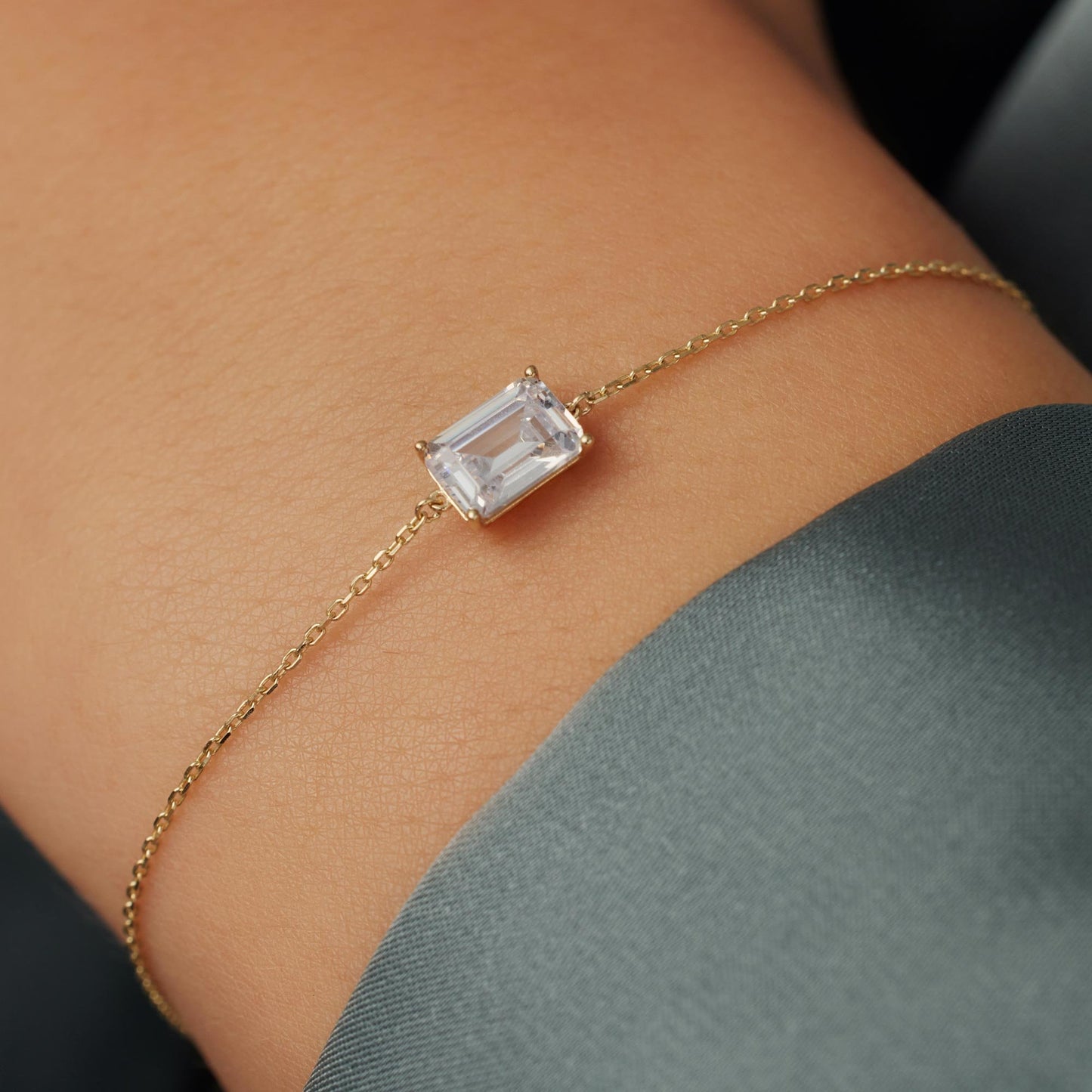 La Milano Colori Byanca 9 karat gold bracelet with white zirconia stone - Beloro jewels