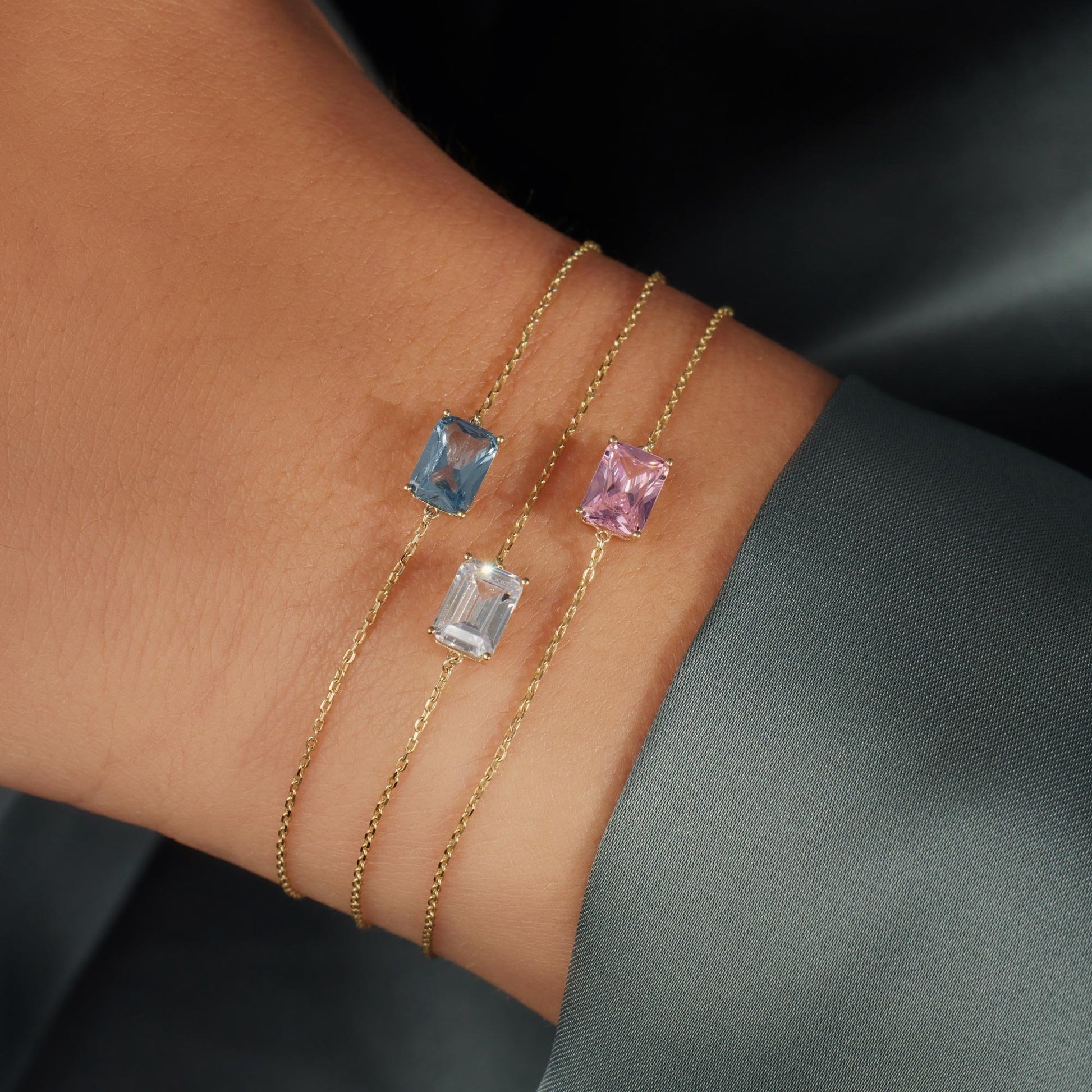 La Milano Colori Byanca 9 karat gold bracelet with white zirconia stone - Beloro jewels