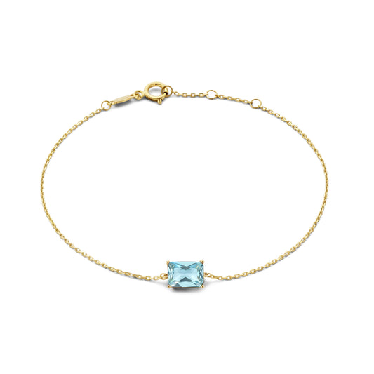 La Milano Colori Aurora 9 karat gold bracelet with blue zirconia - Beloro jewels
