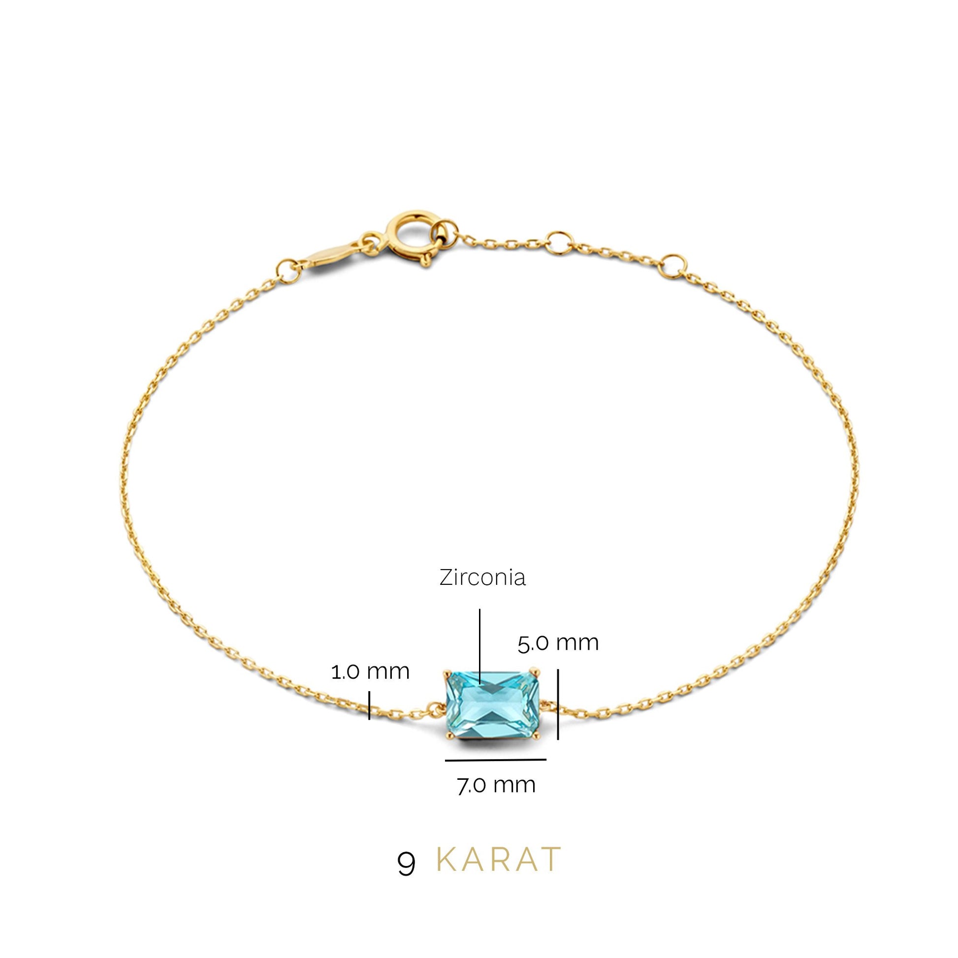 La Milano Colori Aurora 9 karat gold bracelet with blue zirconia - Beloro jewels