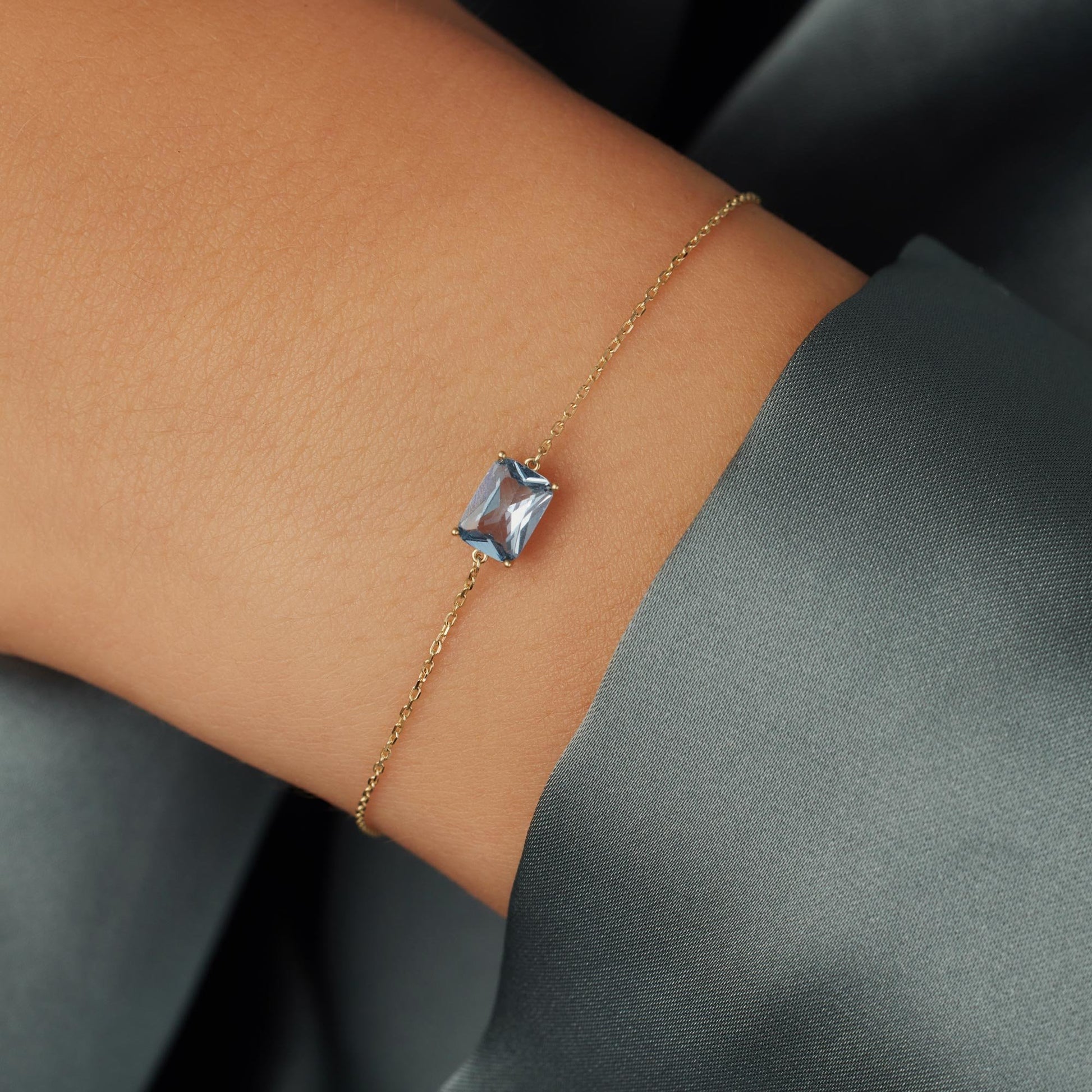 La Milano Colori Aurora 9 karat gold bracelet with blue zirconia - Beloro jewels