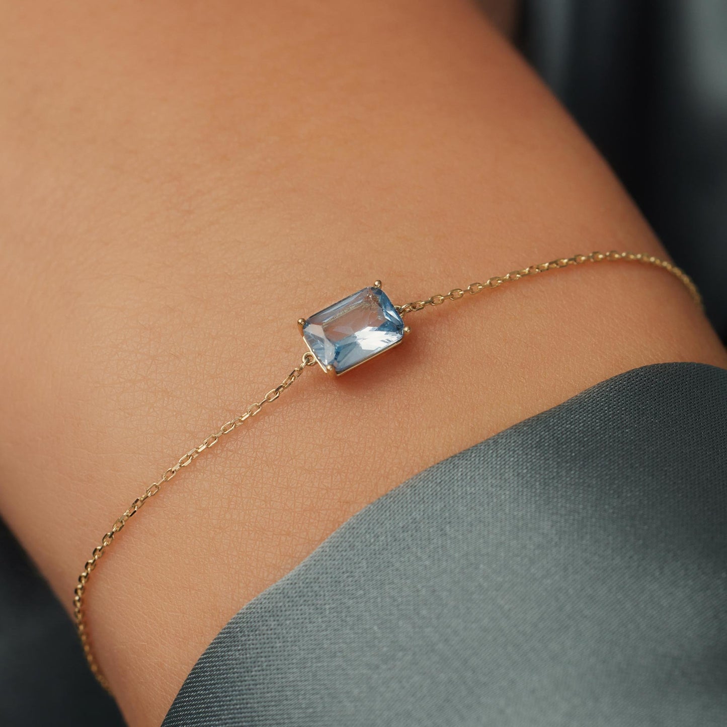 La Milano Colori Aurora 9 karat gold bracelet with blue zirconia - Beloro jewels