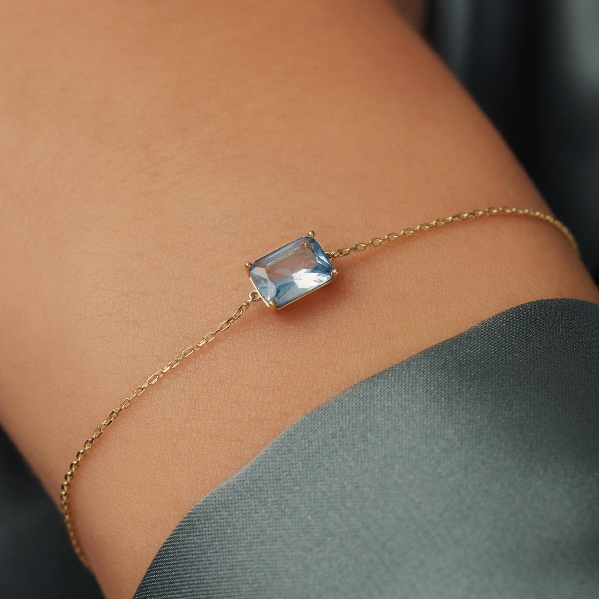 La Milano Colori Aurora 9 karat gold bracelet with blue zirconia - Beloro jewels