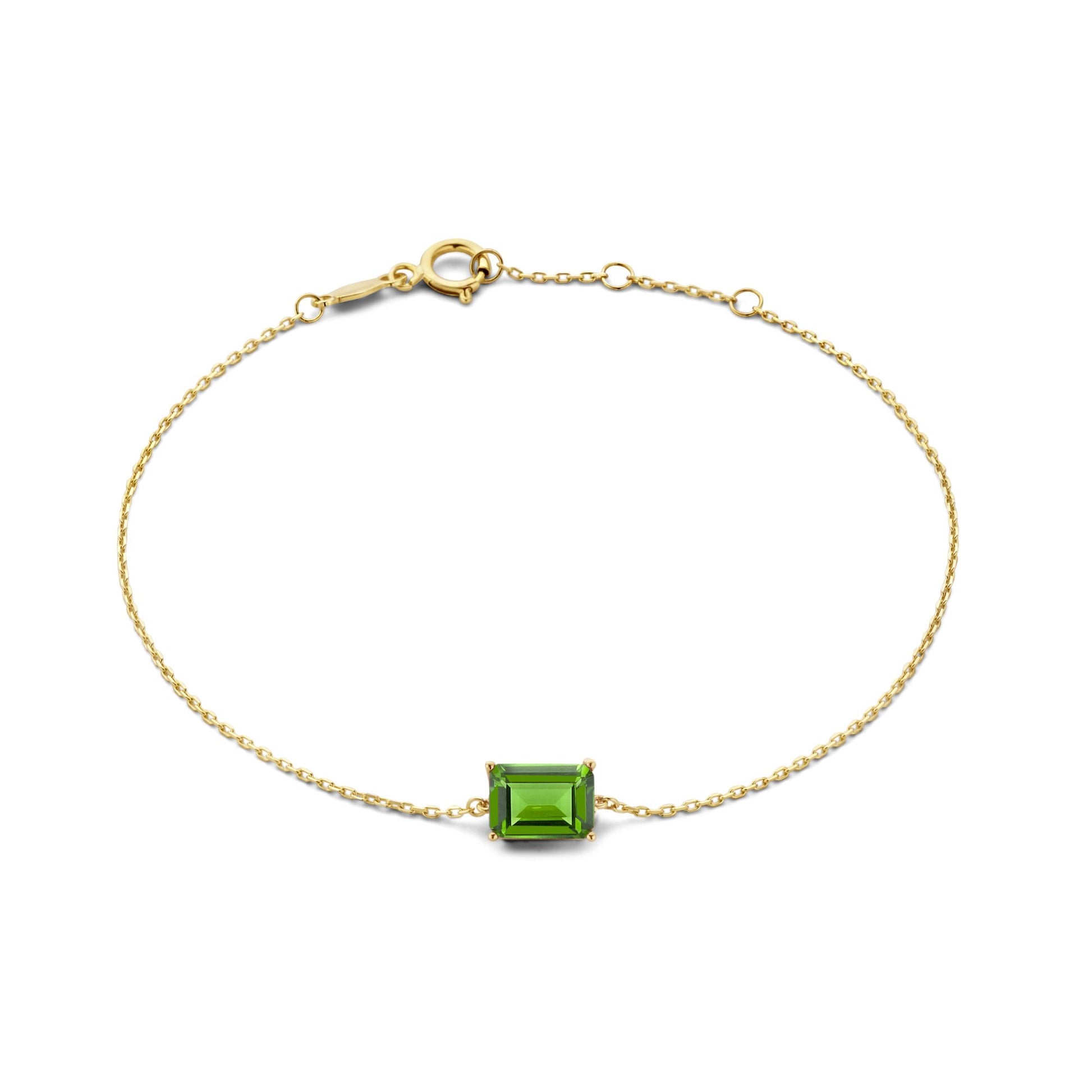 La Milano Colori Verdi 9 karat gold bracelet with green zirconia stone - Beloro jewels