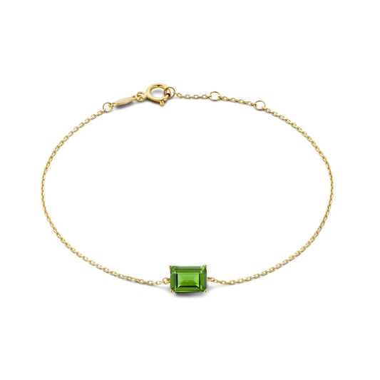 La Milano Colori Verdi 9 karat gold bracelet with green zirconia stone - Beloro jewels