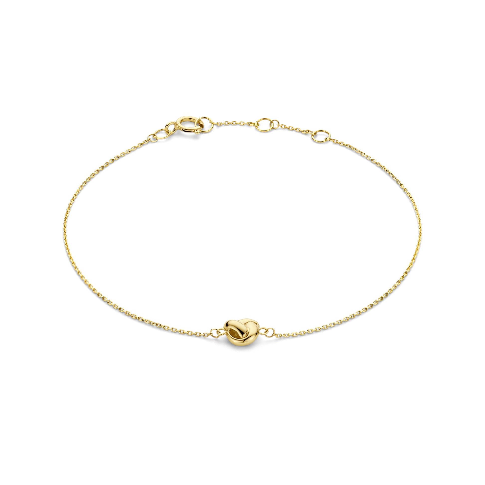 Regalo d'Amore 9 karat gold bracelet and ear studs gift set with knot - Beloro jewels