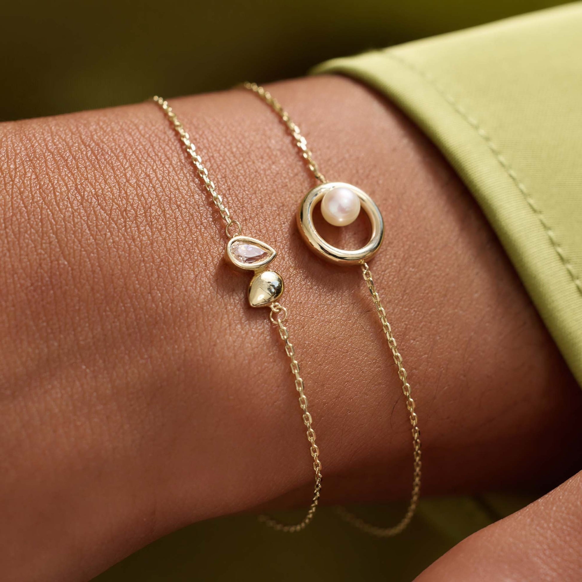 Monte Napoleone Perla 9 karat gold bracelet with pearl - Beloro jewels
