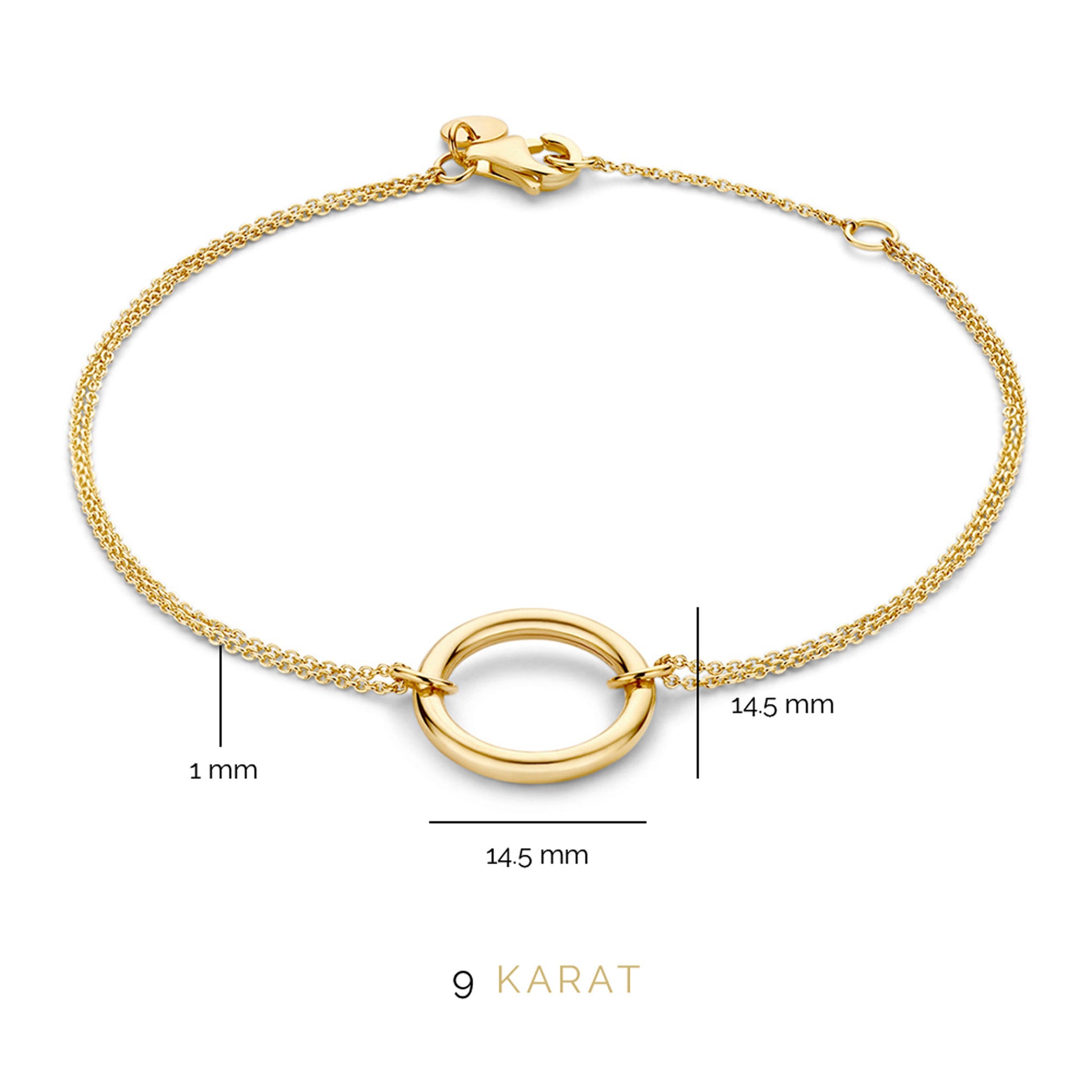 La Rinascente Constanza 9 karat gold bracelet with ring - Beloro jewels