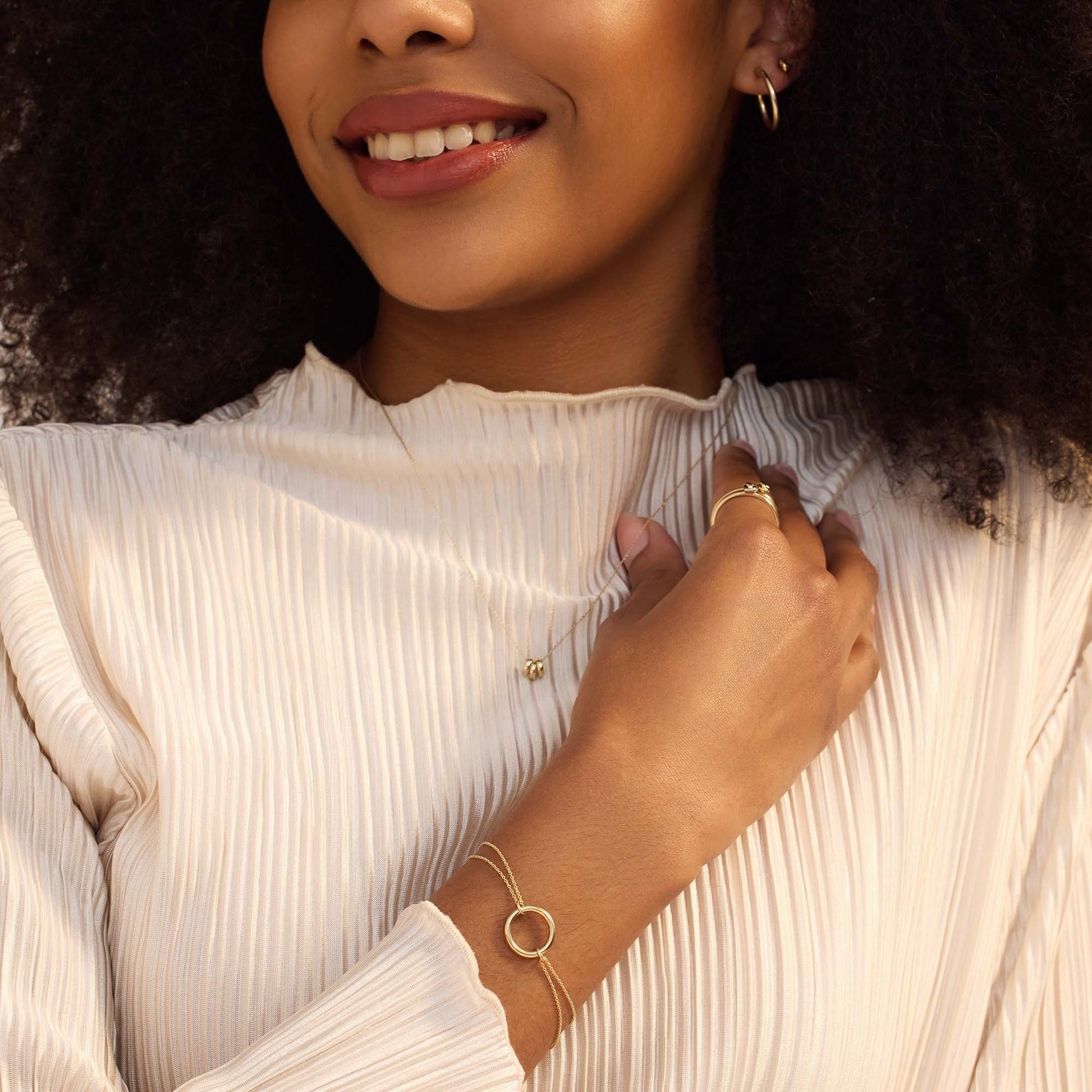 La Rinascente Constanza 9 karat gold bracelet with ring - Beloro jewels