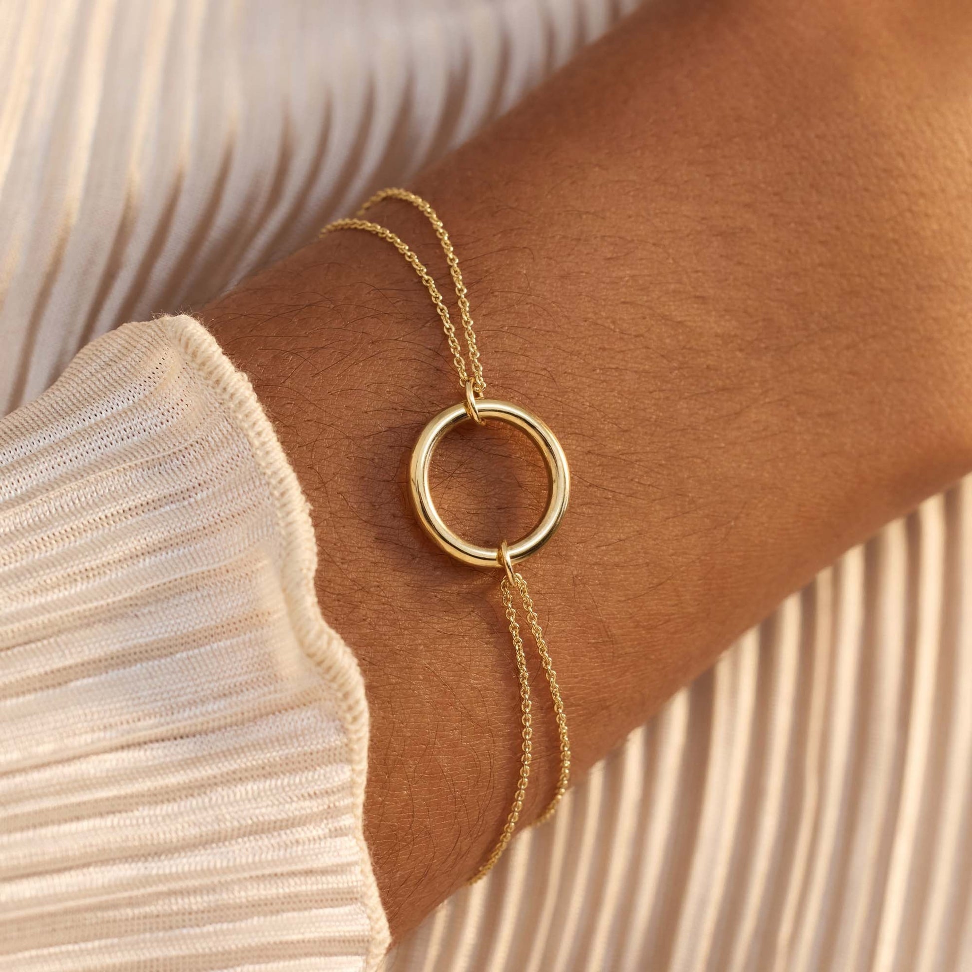 La Rinascente Constanza 9 karat gold bracelet with ring - Beloro jewels