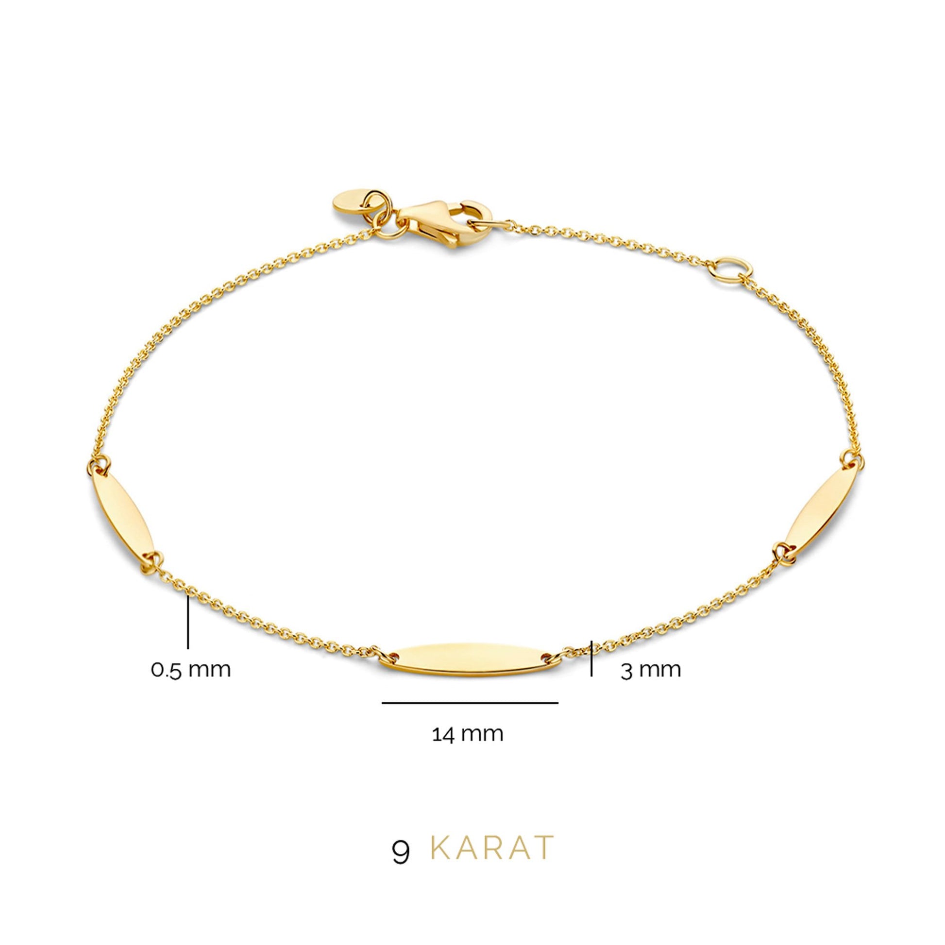 La Rinascente Donetta 9 karat gold bracelet with oval bars - Beloro jewels