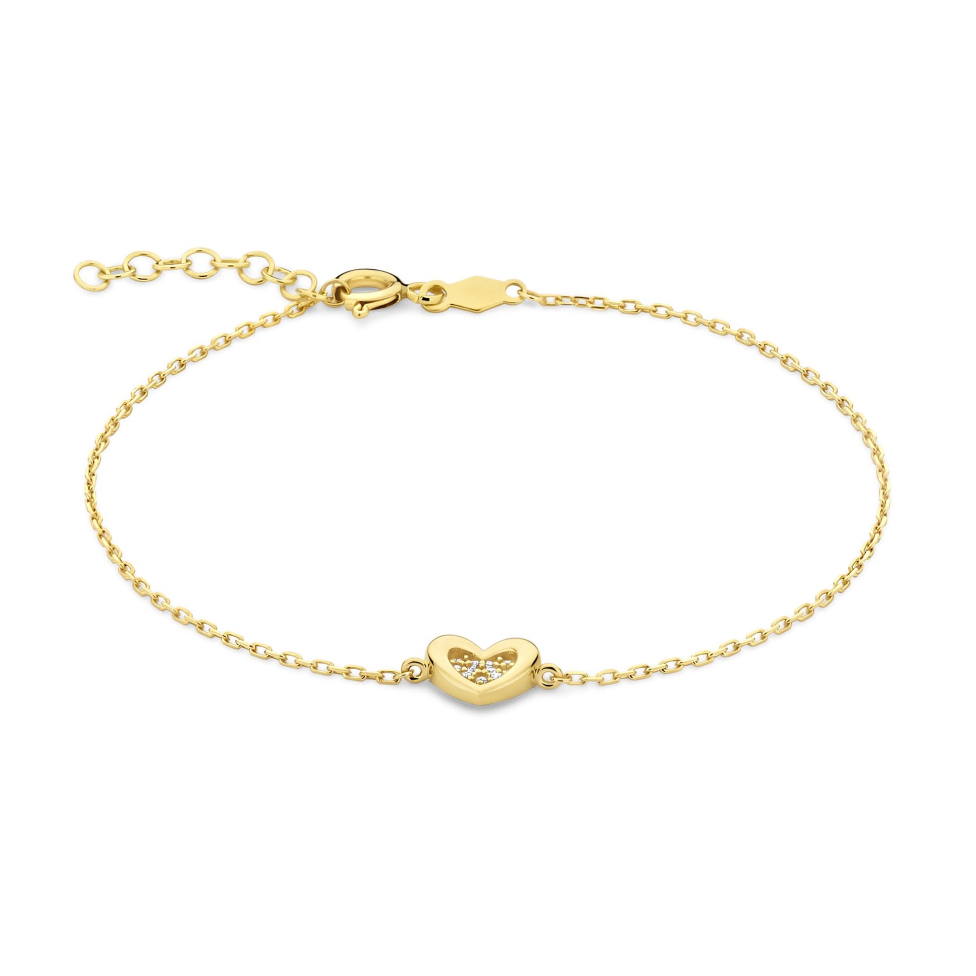 Regalo d'Amore 9 karat gold necklace and bracelet gift set with heart - Beloro jewels