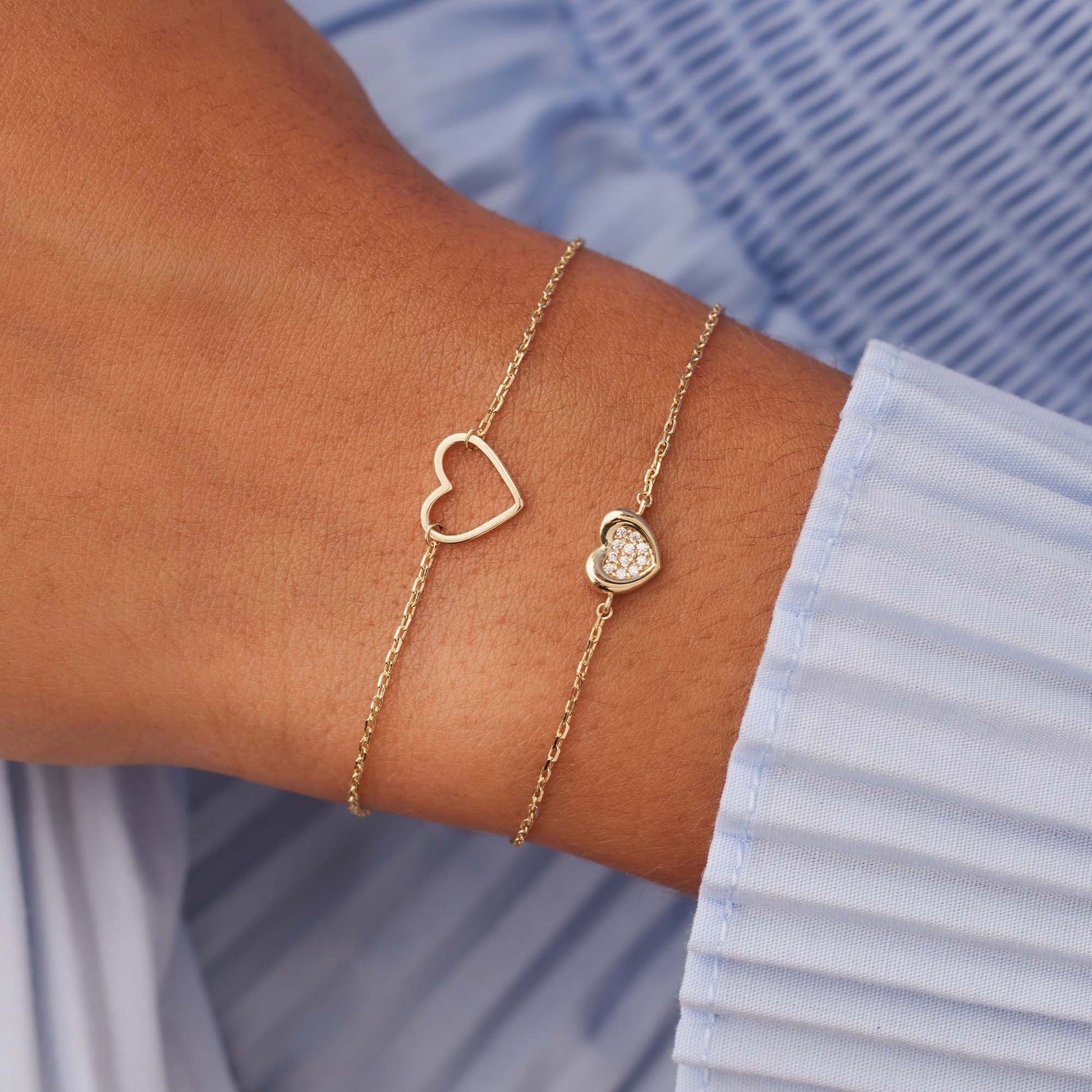 Regalo d'Amore 9 karat gold bracelet gift set with heart - Beloro jewels