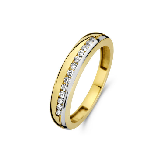 Monte Napoleone Stella 9 karat gold ring with zirconia stones - Beloro jewels