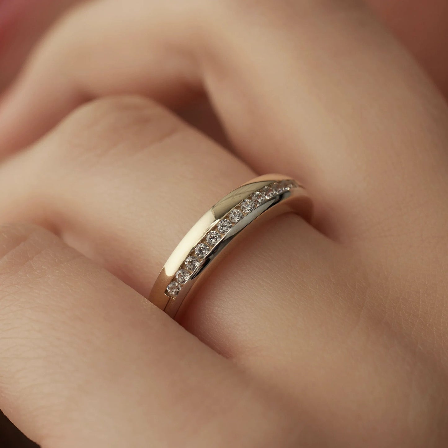 Monte Napoleone Stella 9 karat gold ring with zirconia stones - Beloro jewels