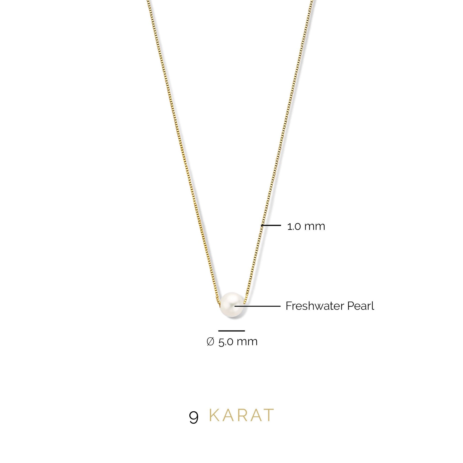 Monte Napoleone Perla 9 karat gold necklace with pearl - Beloro jewels