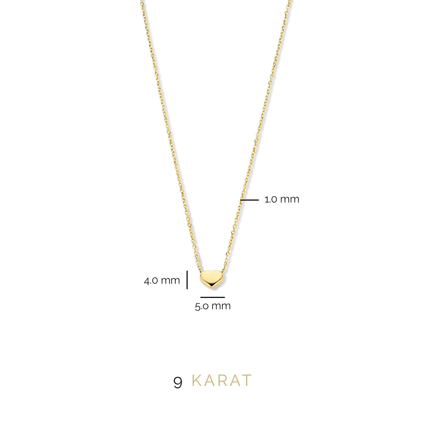 Della Spiga Giulietta 9 karat gold necklace with heart - Beloro jewels