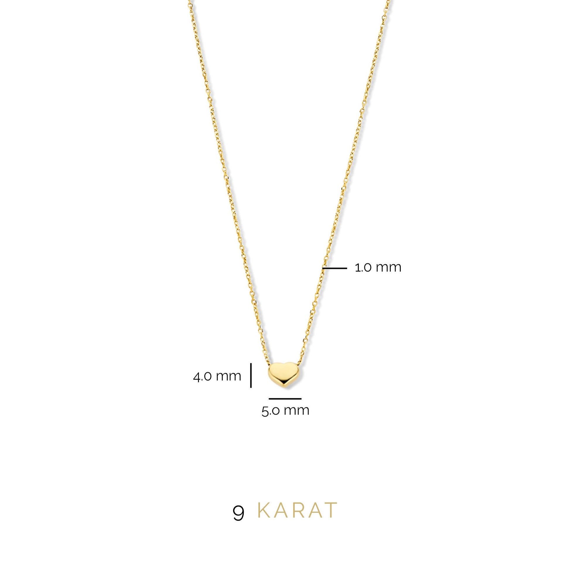 Della Spiga Giulietta 9 karat gold necklace with heart - Beloro jewels