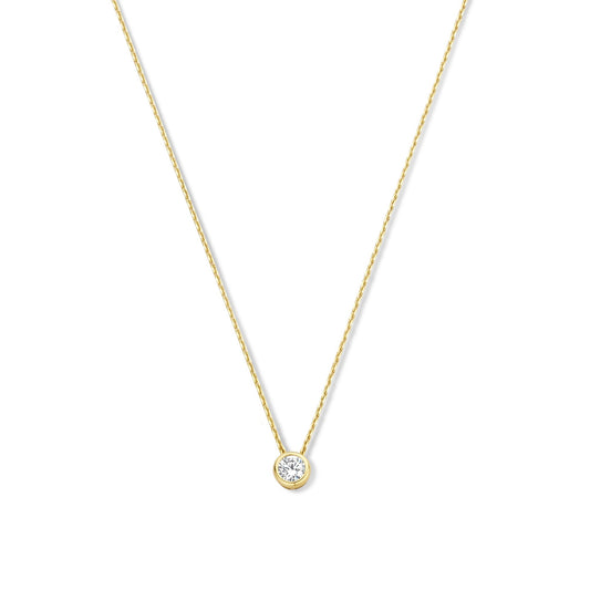 Monte Napoleone Lucilla 9 karat gold necklace with zirconia stones - Beloro jewels
