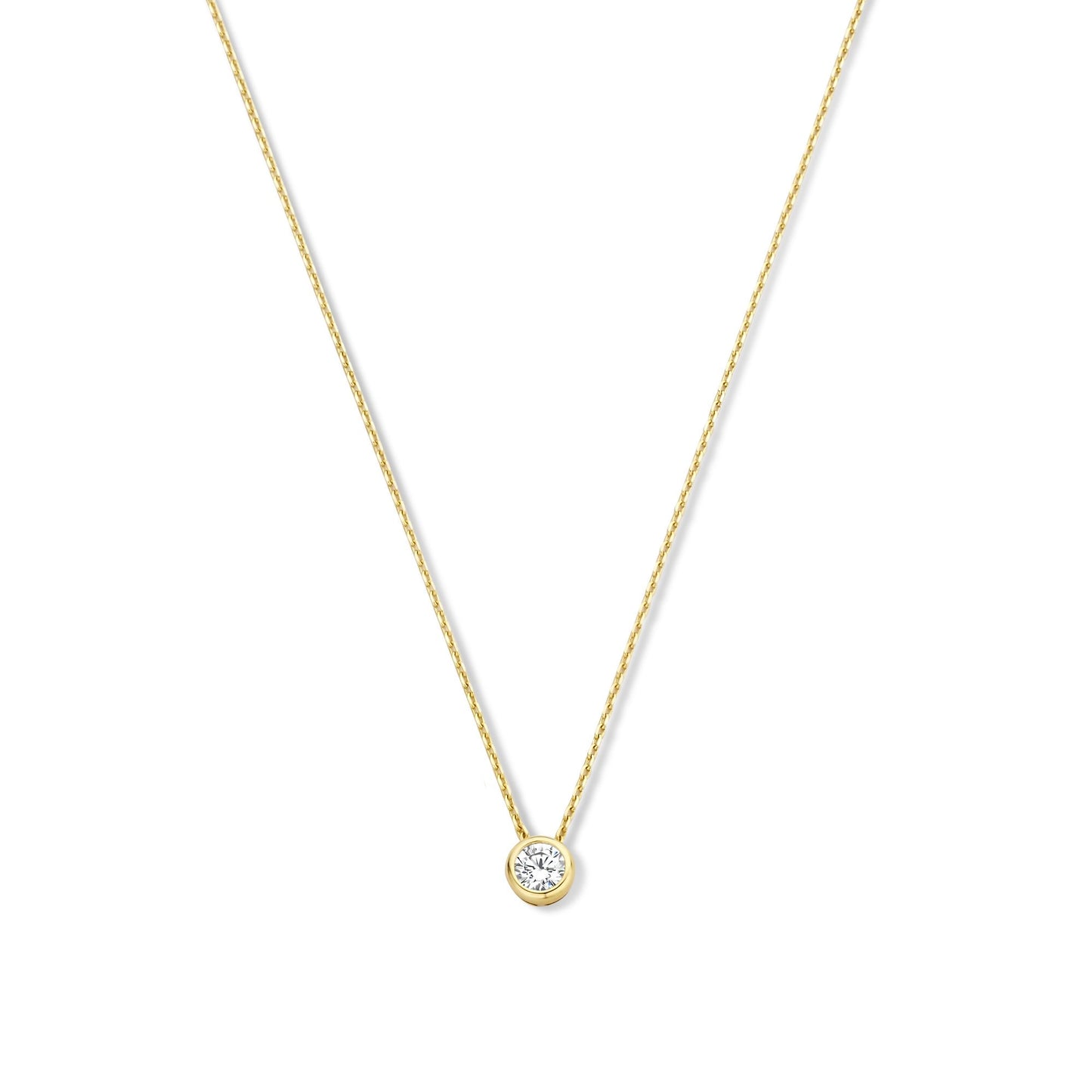 Monte Napoleone Lucilla 9 karat gold necklace with zirconia stones - Beloro jewels