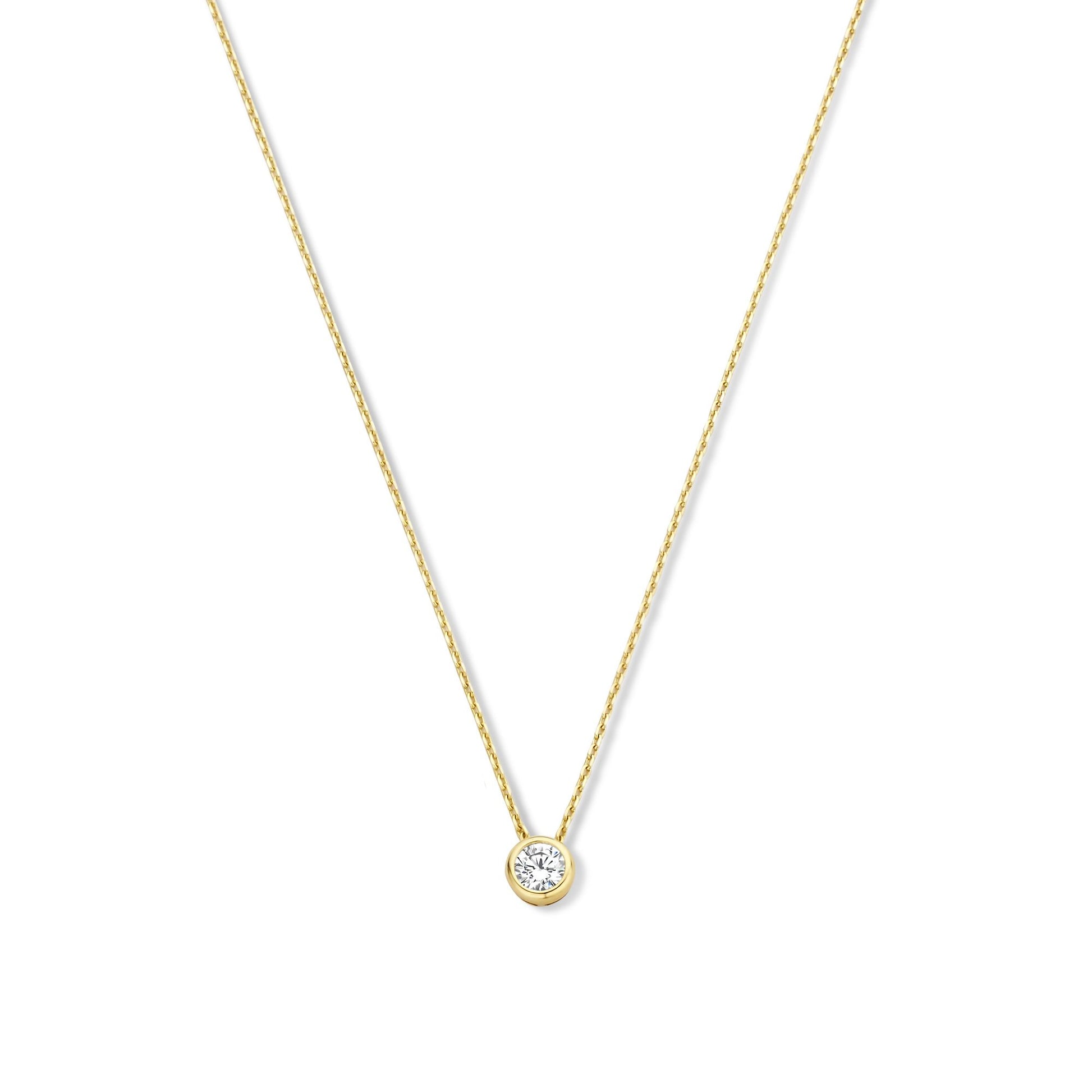 Monte Napoleone Lucilla 9 karat gold necklace with zirconia stones - Beloro jewels