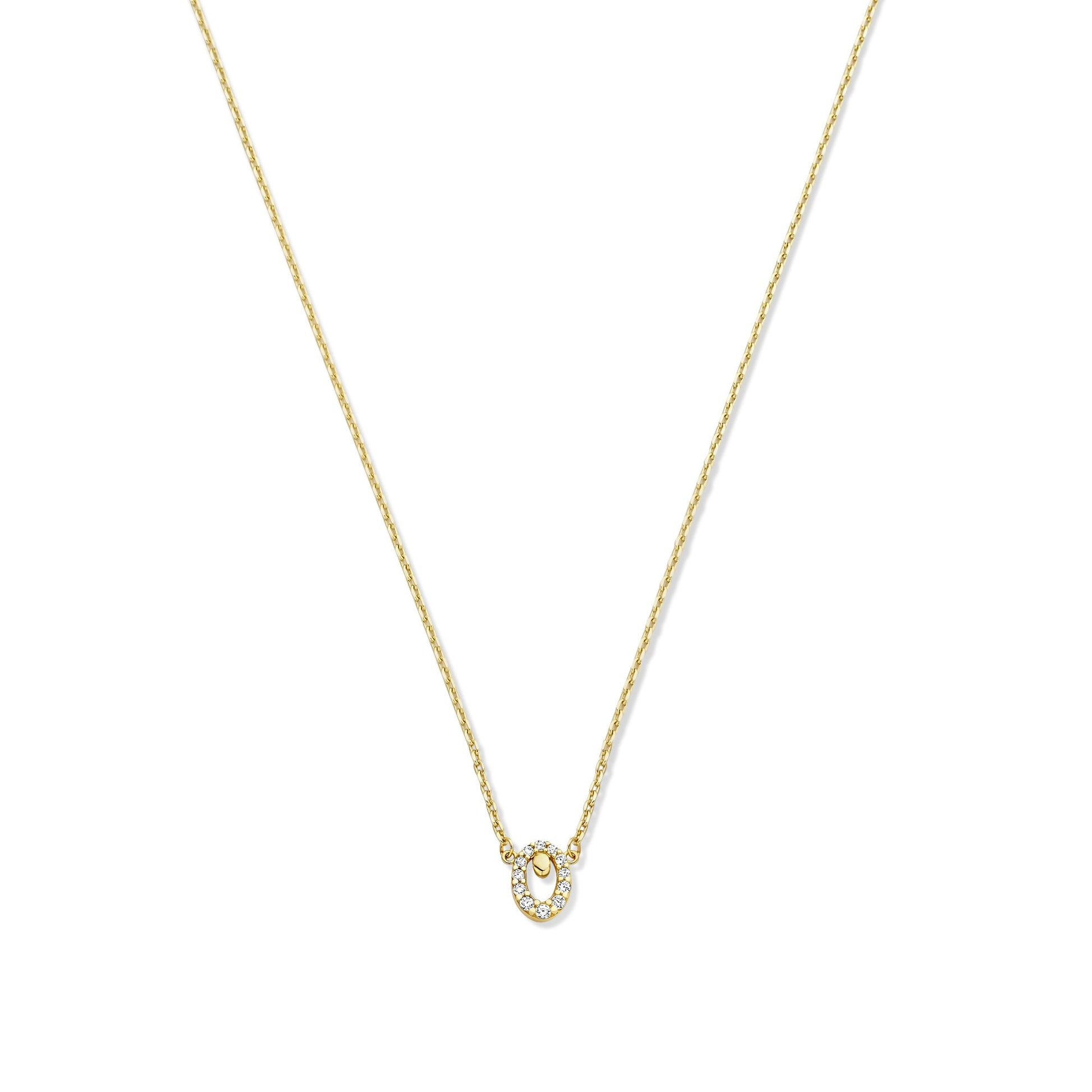 Monte Napoleone Leontina 9 karat gold necklace with zirconia stones - Beloro jewels