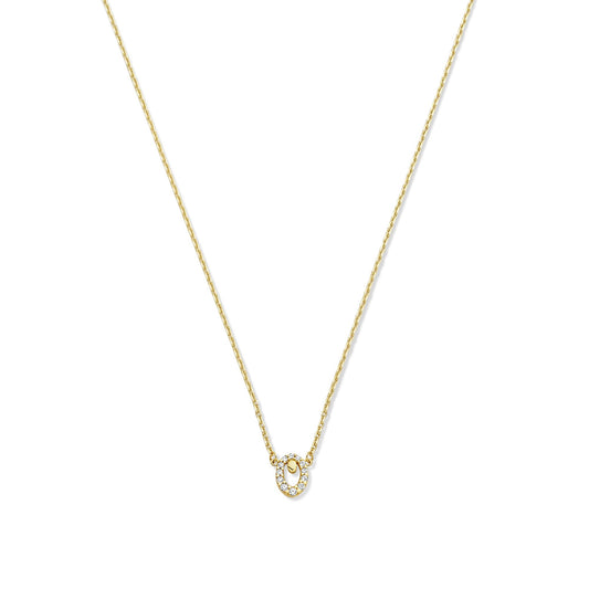 Monte Napoleone Leontina 9 karat gold necklace with zirconia stones - Beloro jewels
