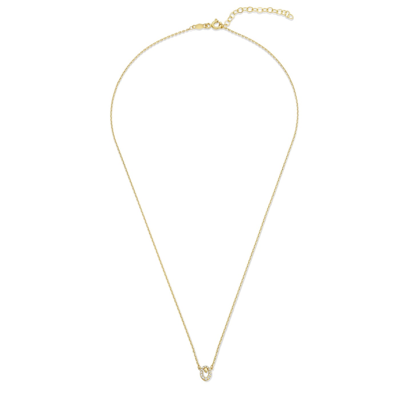 Monte Napoleone Leontina 9 karat gold necklace with zirconia stones - Beloro jewels