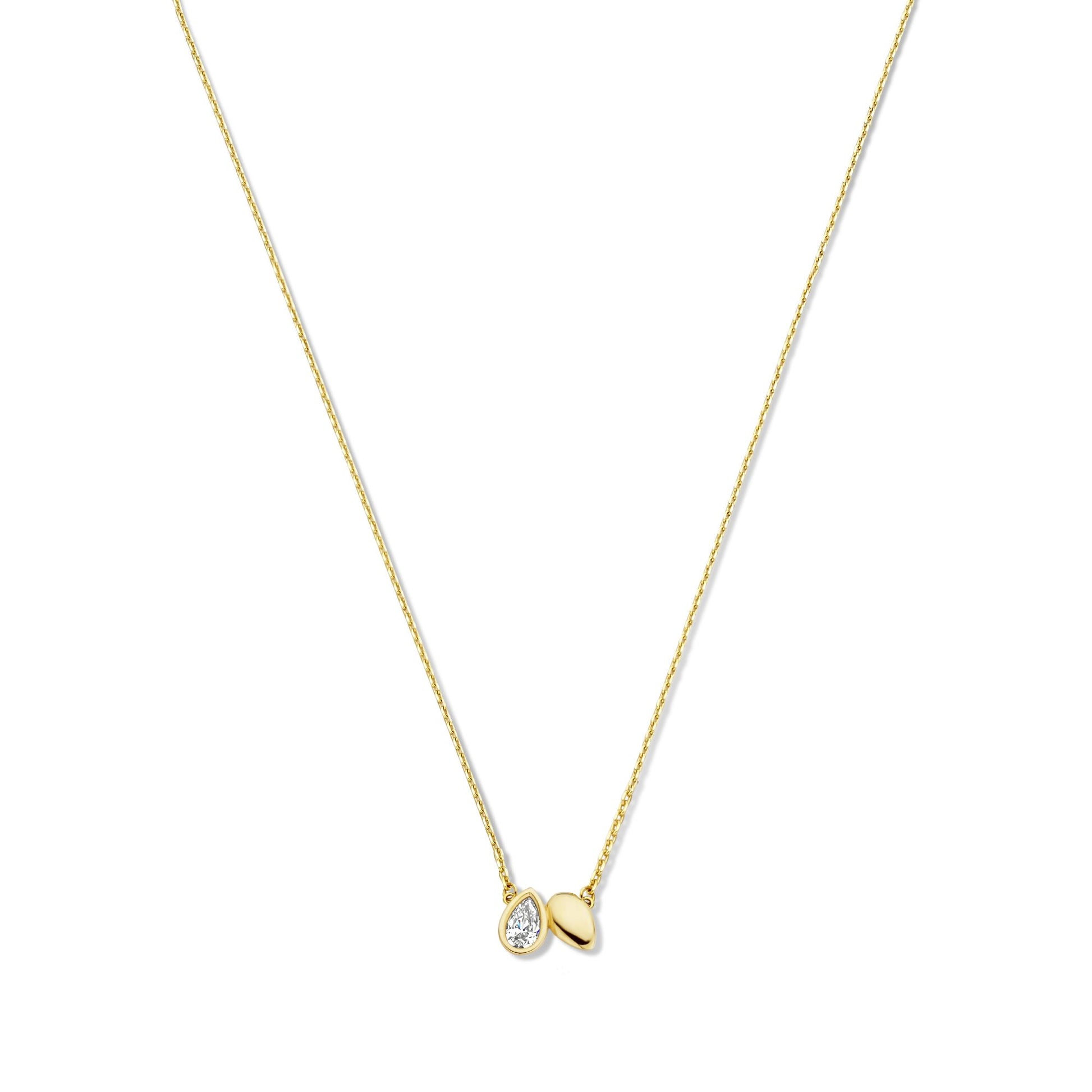 Monte Napoleone Natalia 9 karat gold necklace with zirconia stones - Beloro jewels
